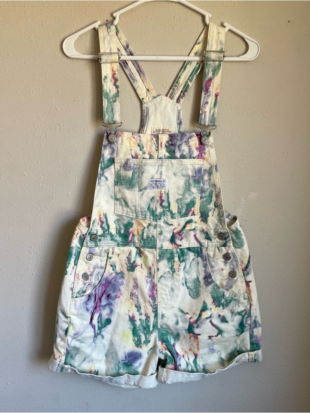 Levi's Vintage Tie-Dye Multicolor Short Overalls Women